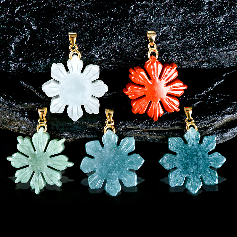 Necklaces - Myanmar Jade Sunflower Pendant Necklace Real