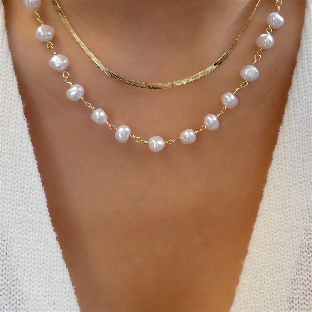 Trendy Gold-plate Geometric Be - огляд і ціна Pearl Choker Necklace Vintage