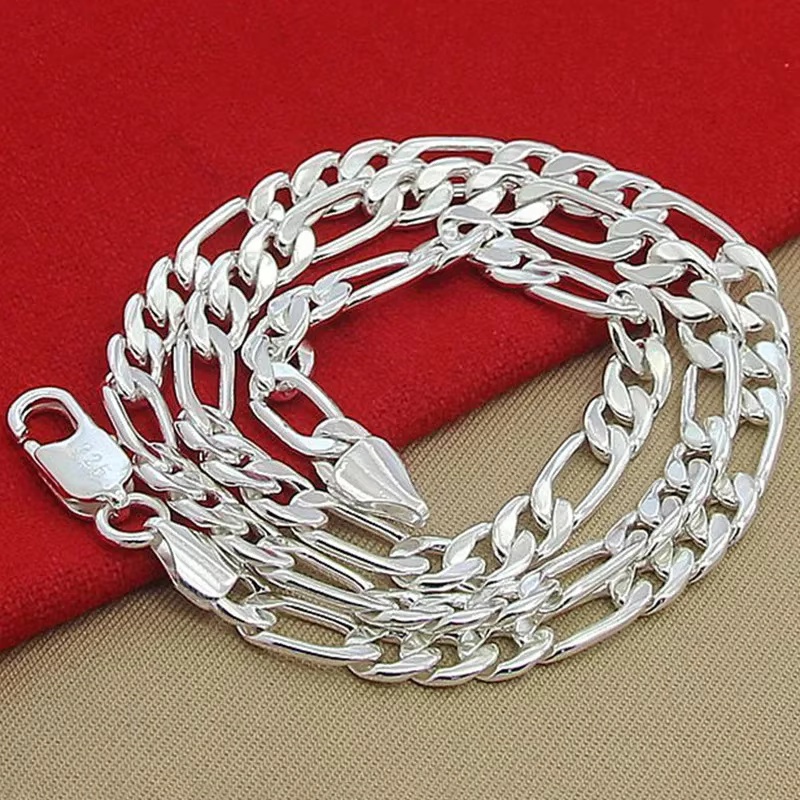 925 Sterling Silver Necklace F - огляд і ціна Cuban Link Chain 12Mm