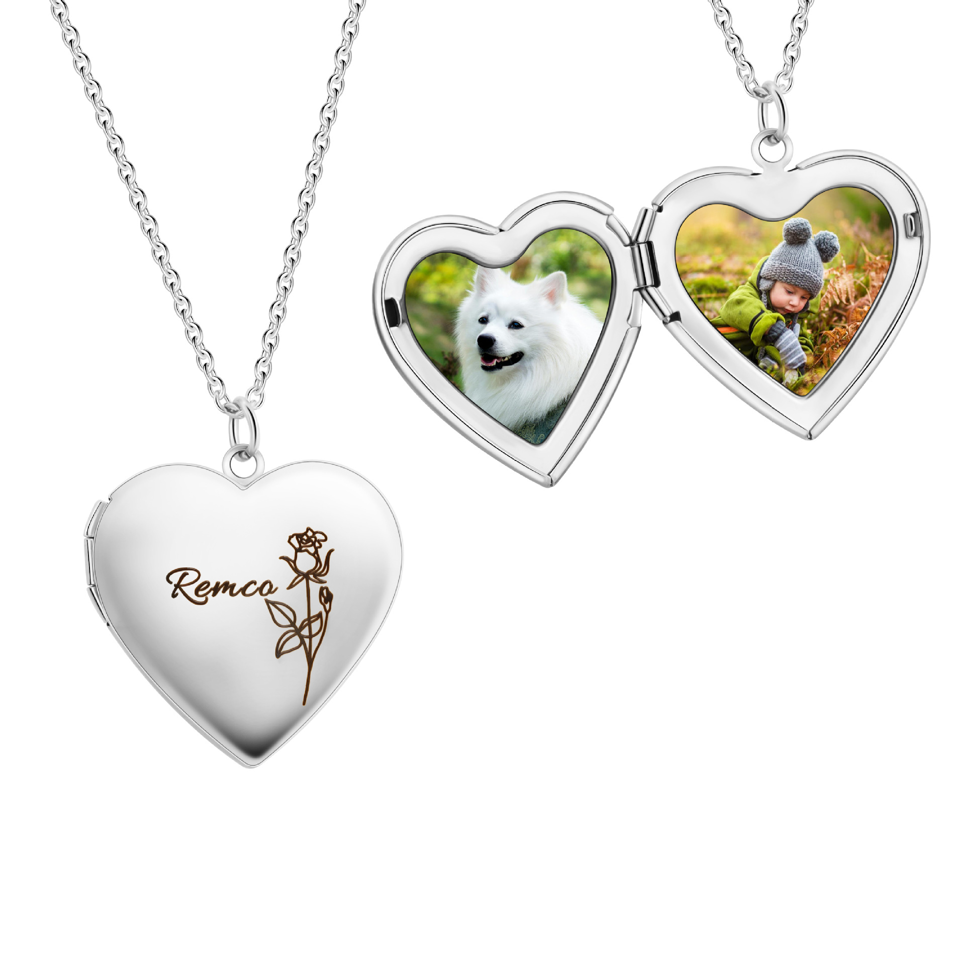 Silver Color Love Heart Photo  - огляд і ціна Heart Locket Necklace Photo