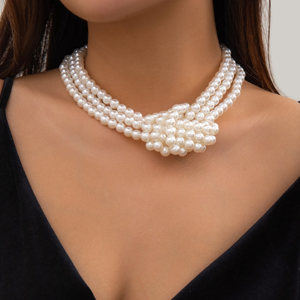 Fashion Retro Black White Stit - огляд і ціна Pearl Choker Necklace Vintage