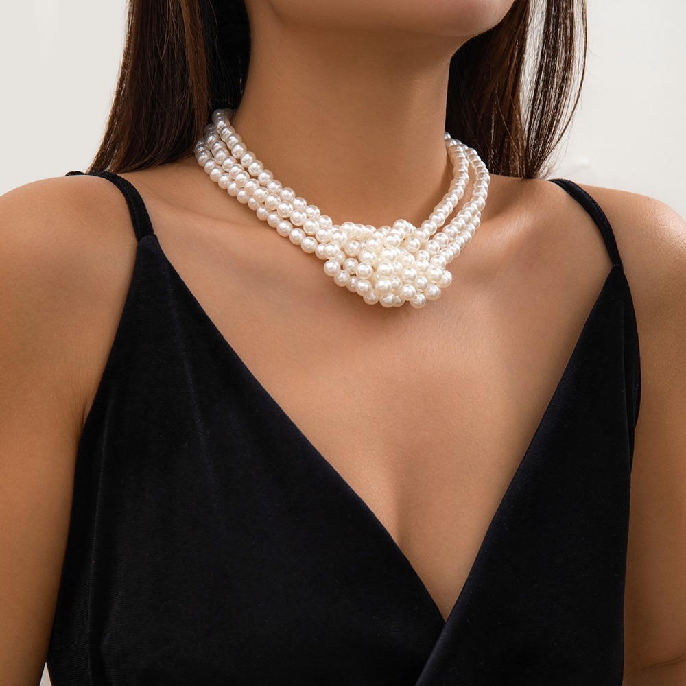 Fashion Retro Black White Stit - огляд і ціна Pearl Choker Necklace Vintage