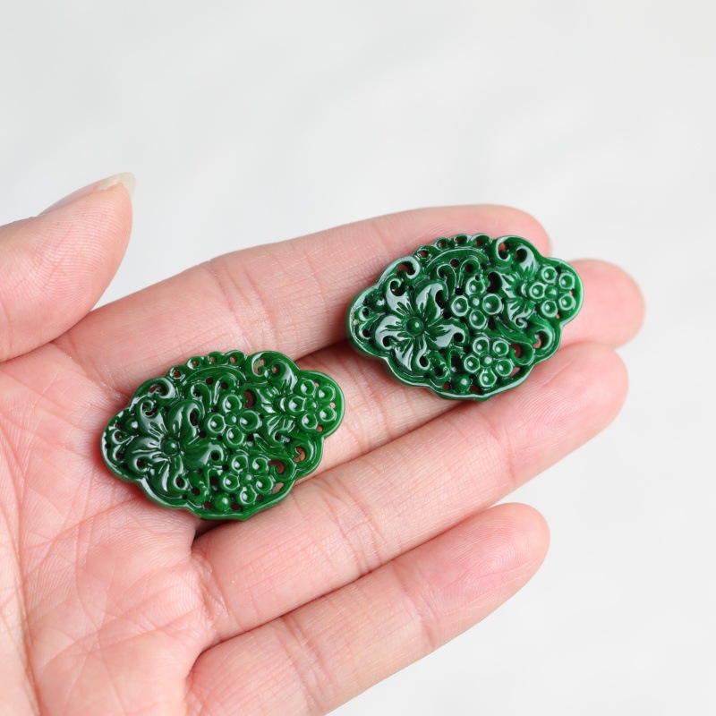 2pc Natural Jade Dry Cyan Doub - огляд і ціна Earrings