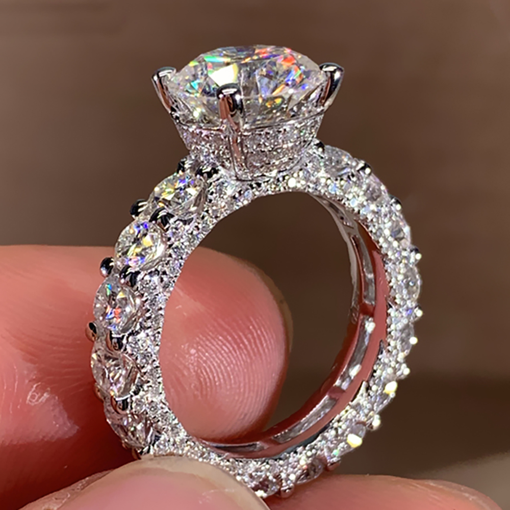 Custom Solid 18K Au750 White G - огляд і ціна Moissanite Engagement Ring 1 Carat
