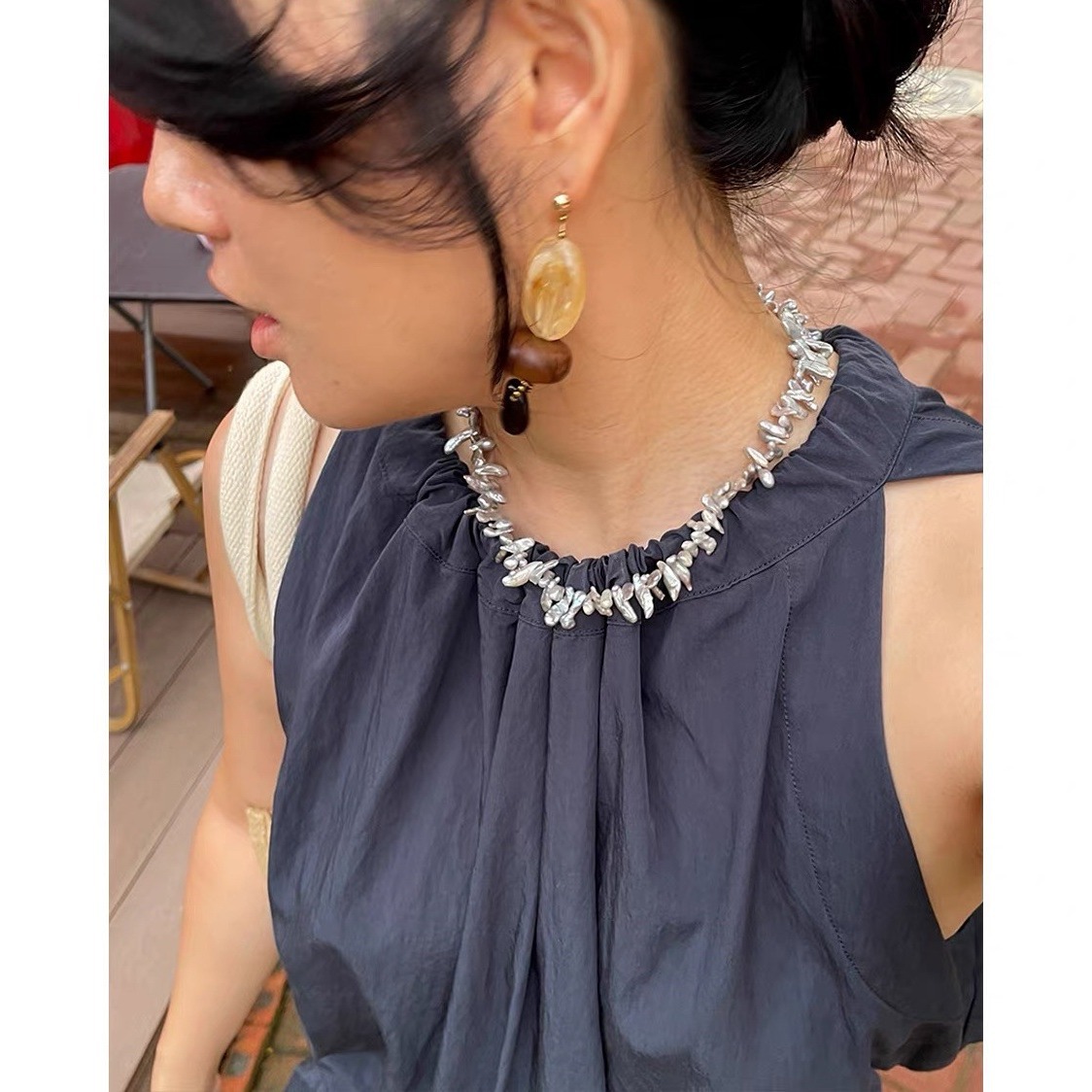 Bohemian Baroque Pearl Choker  - огляд і ціна Pearl Choker Necklace Vintage