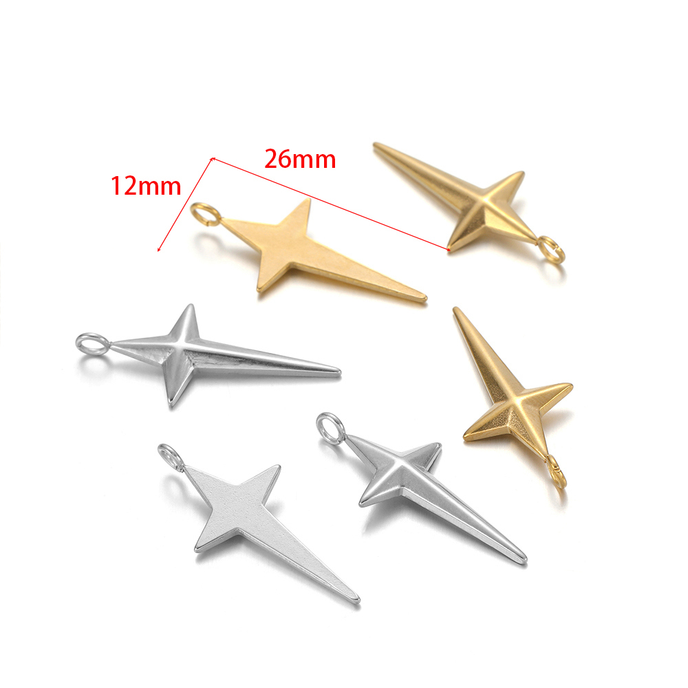 5Pcs Stainless Steel Gold Plat - огляд і ціна Cross Pendant Necklace Gold