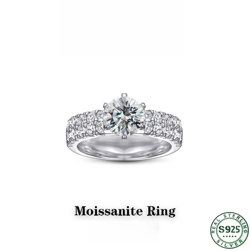 Hot selling fashion 100% s925  - огляд і ціна Moissanite Engagement Ring 1 Carat