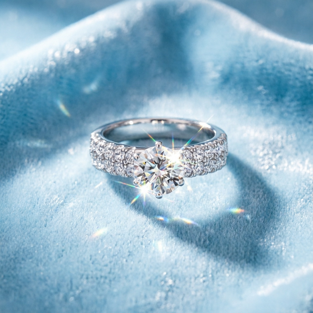Hot selling fashion 100% s925  - огляд і ціна Moissanite Engagement Ring 1 Carat